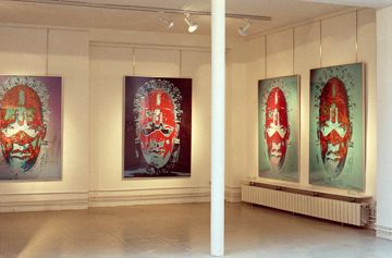 Vue de l'exposition « Autopsie d'un masque », Galerie Jacqueline Blanquet, Paris, 1985