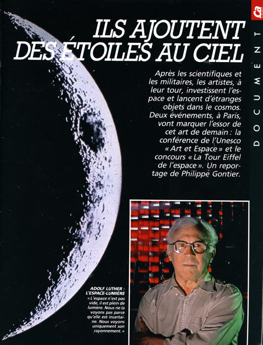«Art spatial : ils ajoutent des étoiles au ciel», Ça m'intéresse, n.º 68, octubre de 1986, página 2