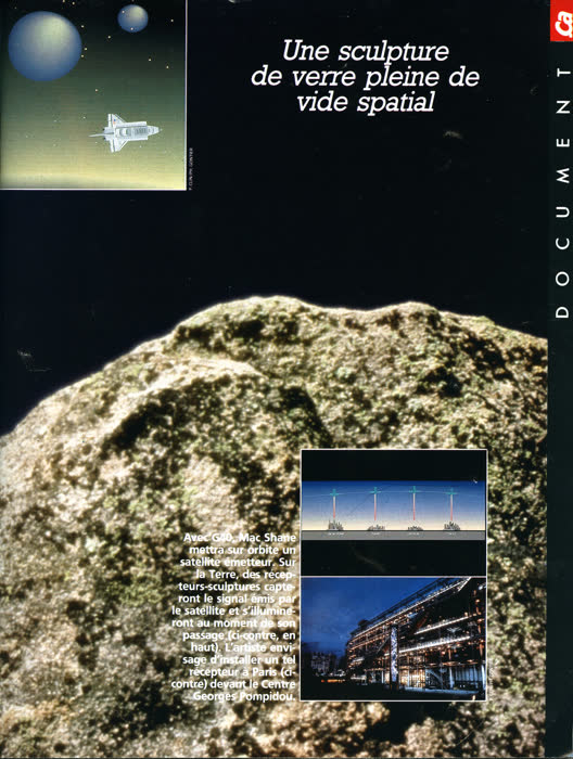 «Art spatial : ils ajoutent des étoiles au ciel», Ça m'intéresse, n.º 68, octubre de 1986, página 7