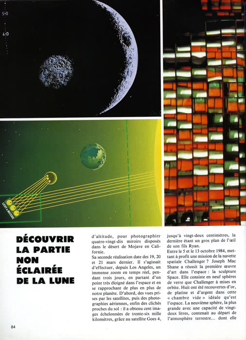 «Les pionniers de l'art spatial», Les Nouveaux Aventuriers, n.º 2, julio – agosto de 1988, página 6