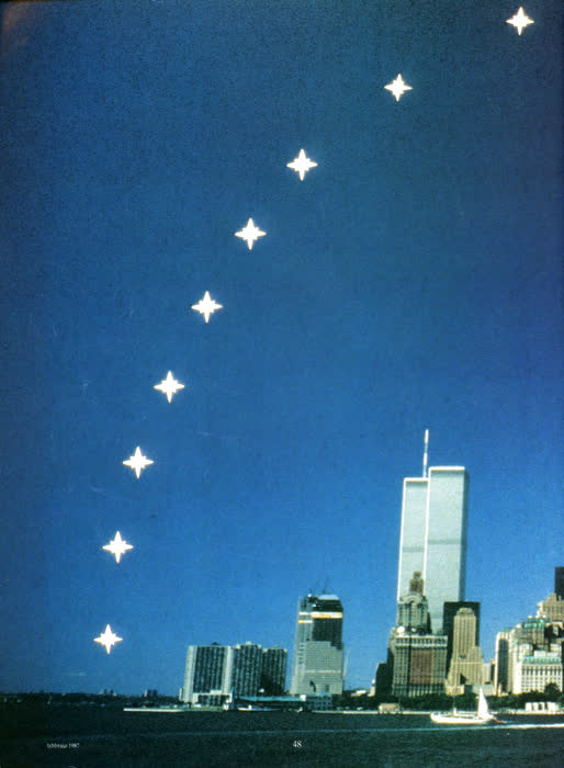 Reportaje sobre el arte espacial, pM (Arnoldo Mondadori, Milán), febrero de 1987, página 2