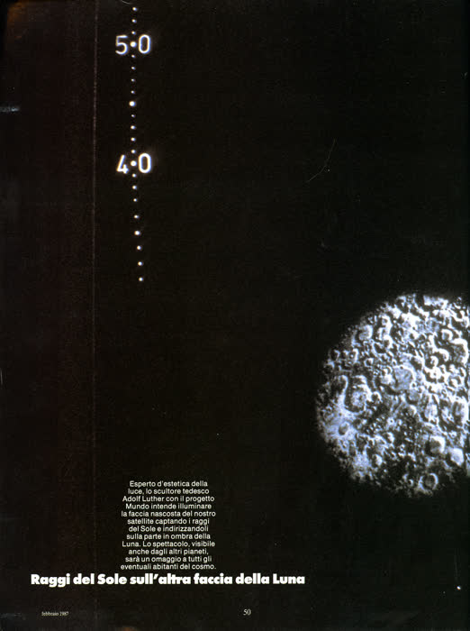 Reportaje sobre el arte espacial, pM (Arnoldo Mondadori, Milán), febrero de 1987, página 4