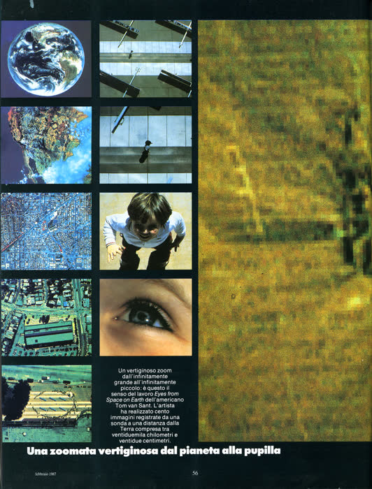 Reportaje sobre el arte espacial, pM (Arnoldo Mondadori, Milán), febrero de 1987, página 10