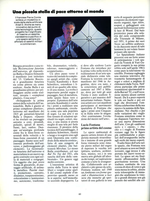 Reportaje sobre el arte espacial, pM (Arnoldo Mondadori, Milán), febrero de 1987, página 14